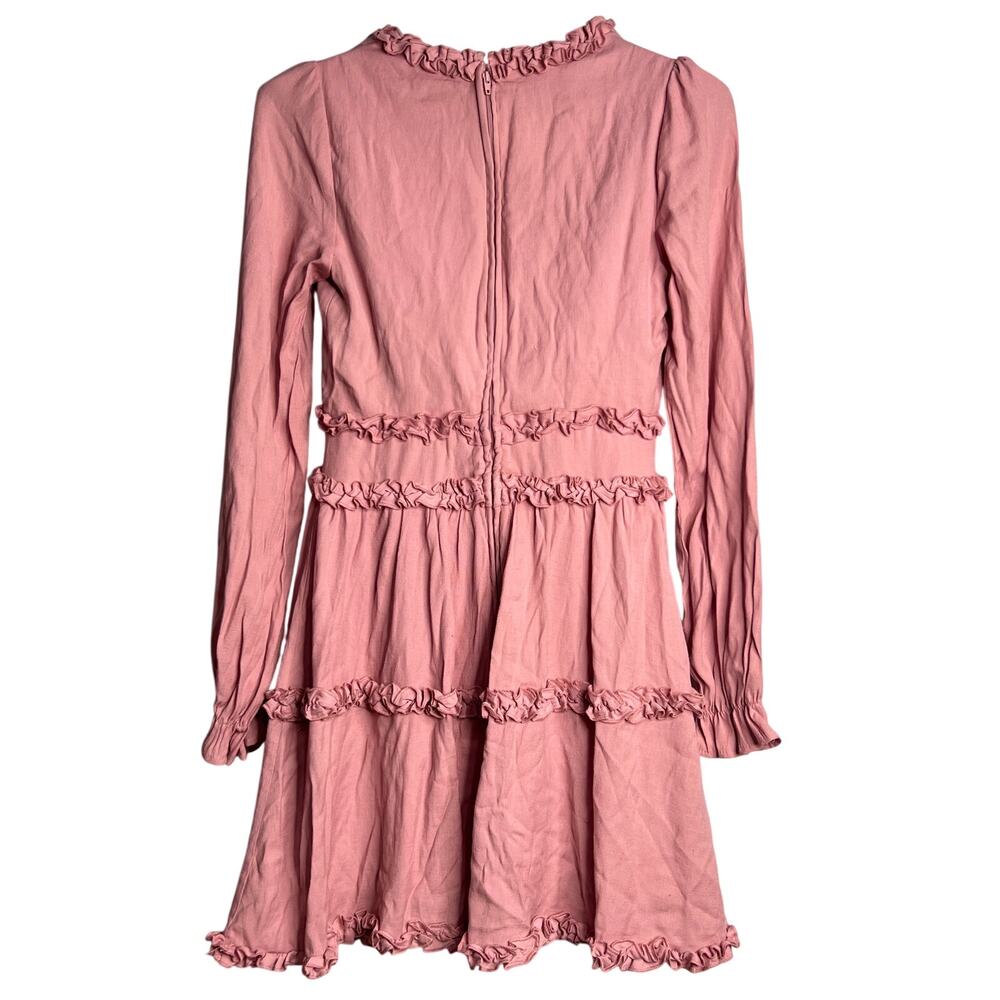 Francescas Mi Ami Mini Dress Talia Dusty Pink Ruffle Trim Size Extra Small NEW - Picture 5 of 12